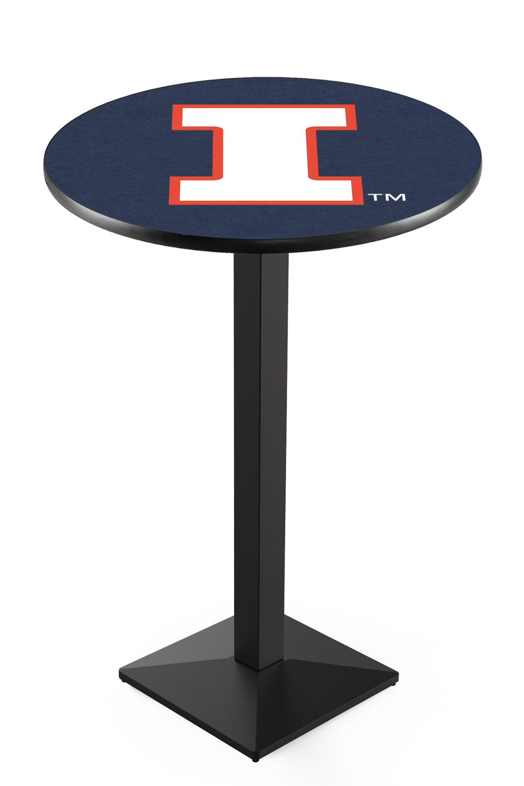 University of Illinois 36-Inch Pub Table with 30-Inch Top, Square Base Base, and Black Wrinkle Finish 1 University of Illinois 36-Inch Pub Table with 30-Inch Top, Square Base Base, and Black Wrinkle Finish