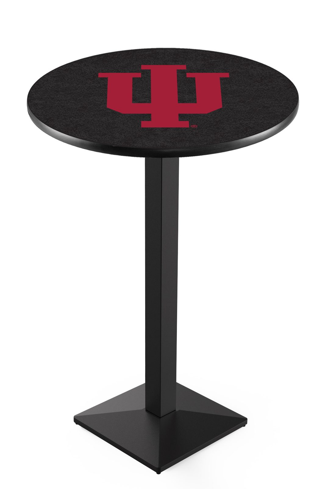 Indiana University 36-Inch Pub Table with 36-Inch Top, Square Base Base, and Black Wrinkle Finish 1 Indiana University 36-Inch Pub Table with 36-Inch Top, Square Base Base, and Black Wrinkle Finish