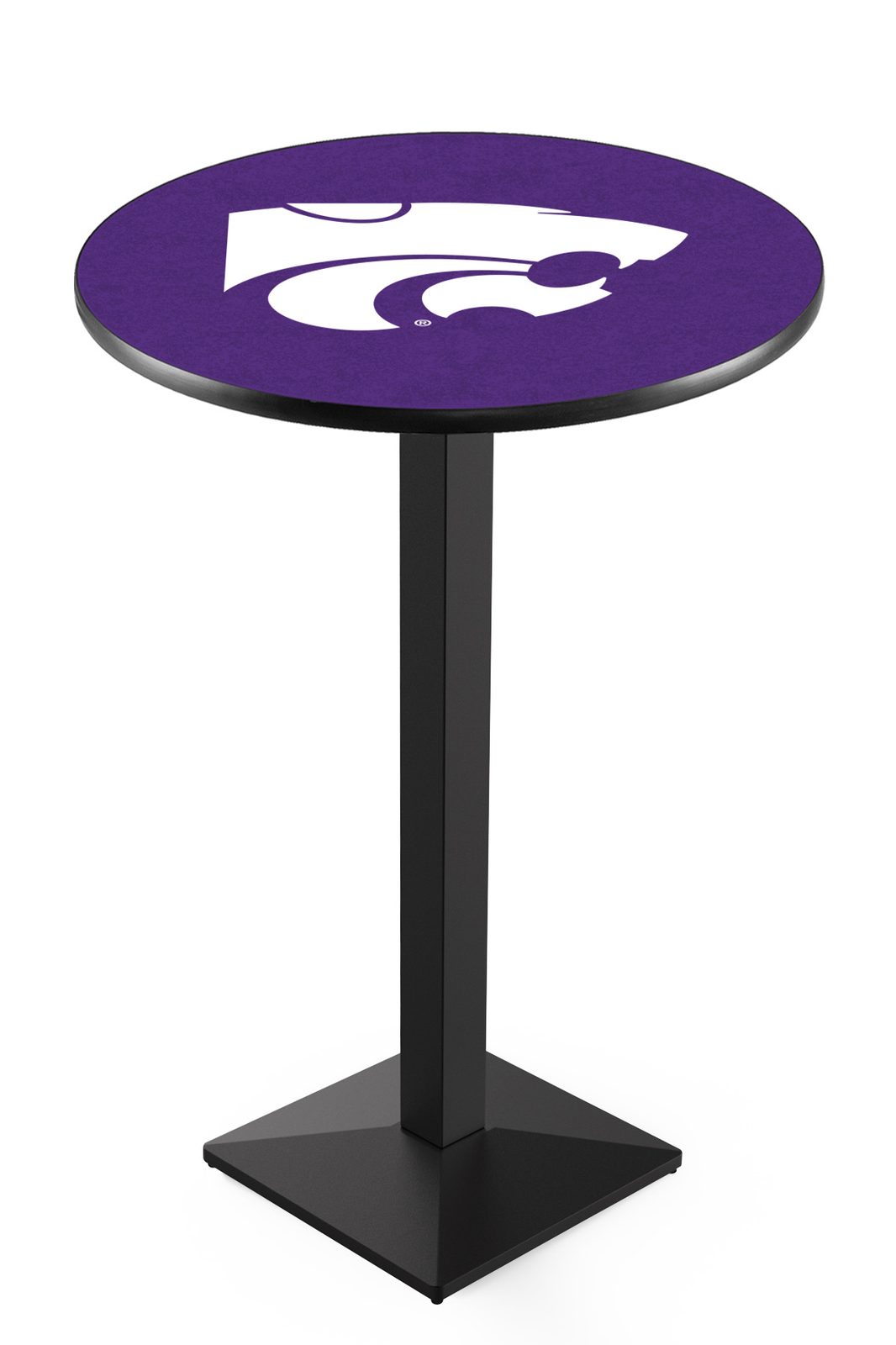 Kansas State University 42-Inch Pub Table with 36-Inch Top, Square Base Base, and Black Wrinkle Finish 1 Kansas State University 42-Inch Pub Table with 36-Inch Top, Square Base Base, and Black Wrinkle Finish