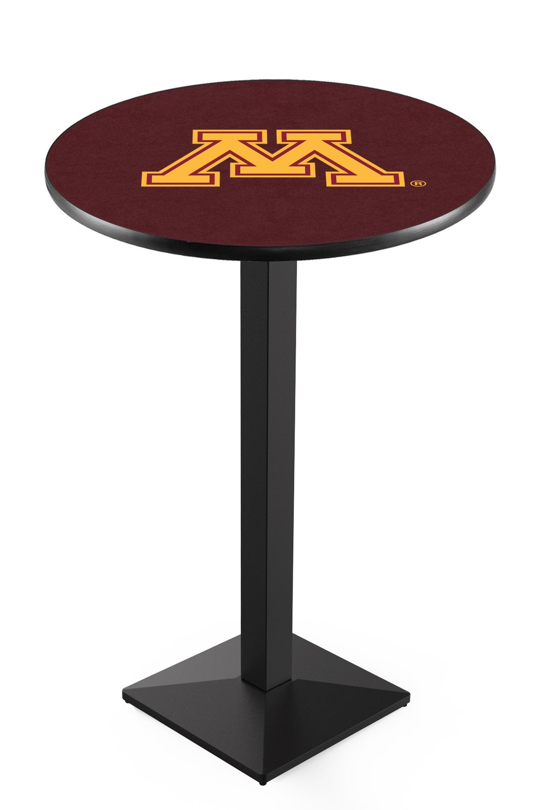 University of Minnesota 36-Inch Pub Table with 36-Inch Top, Square Base Base, and Black Wrinkle Finish 1 University of Minnesota 36-Inch Pub Table with 36-Inch Top, Square Base Base, and Black Wrinkle Finish