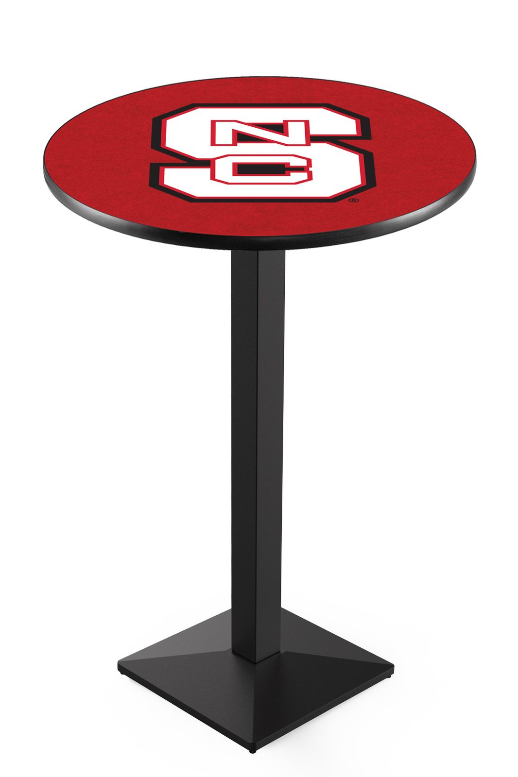 North Carolina State University 42-Inch Pub Table with 36-Inch Top, Square Base Base, and Black Wrinkle Finish 1 North Carolina State University 42-Inch Pub Table with 36-Inch Top, Square Base Base, and Black Wrinkle Finish