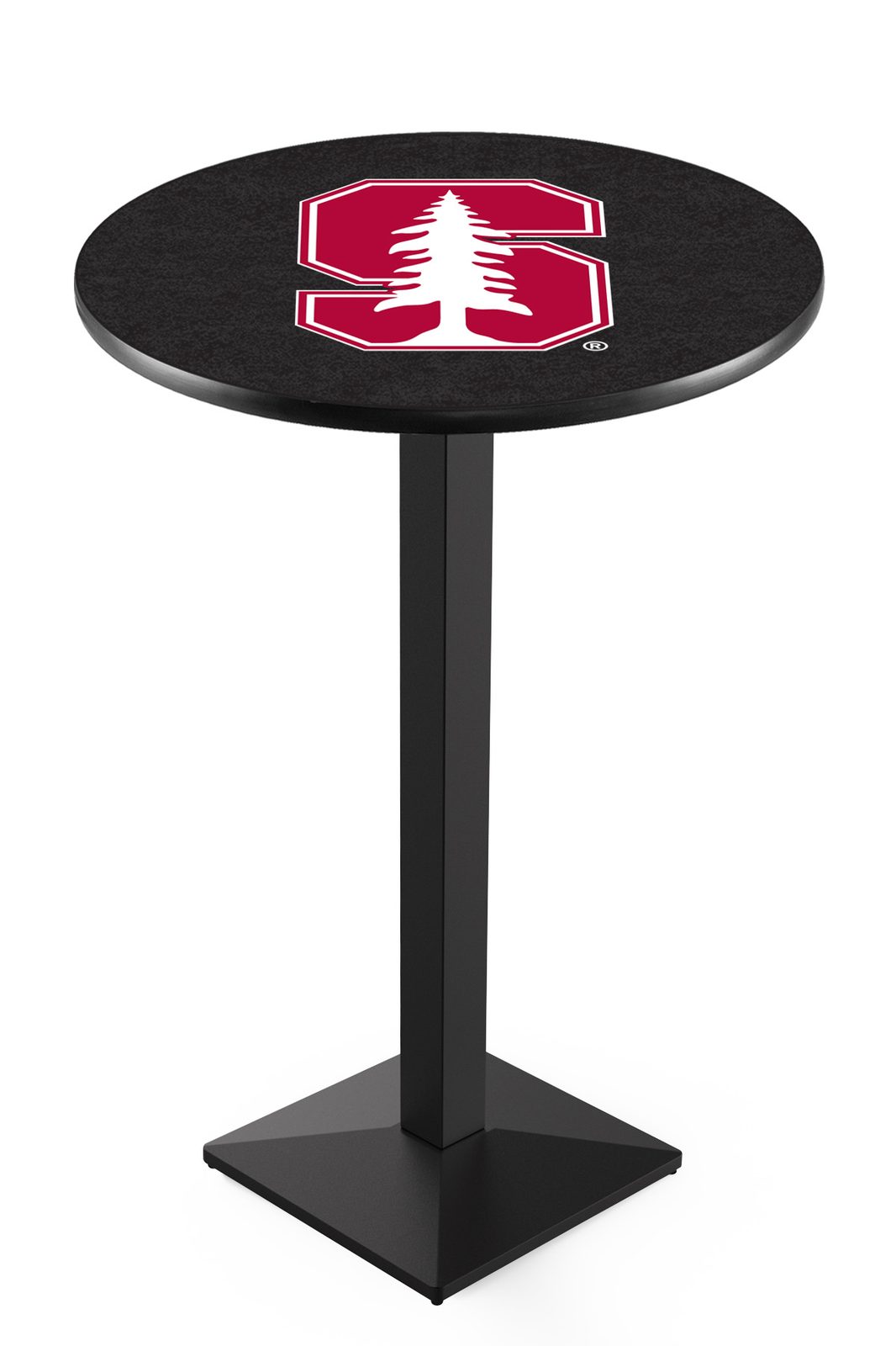 Stanford University 36-Inch Pub Table with 30-Inch Top, Square Base Base, and Black Wrinkle Finish 1 Stanford University 36-Inch Pub Table with 30-Inch Top, Square Base Base, and Black Wrinkle Finish