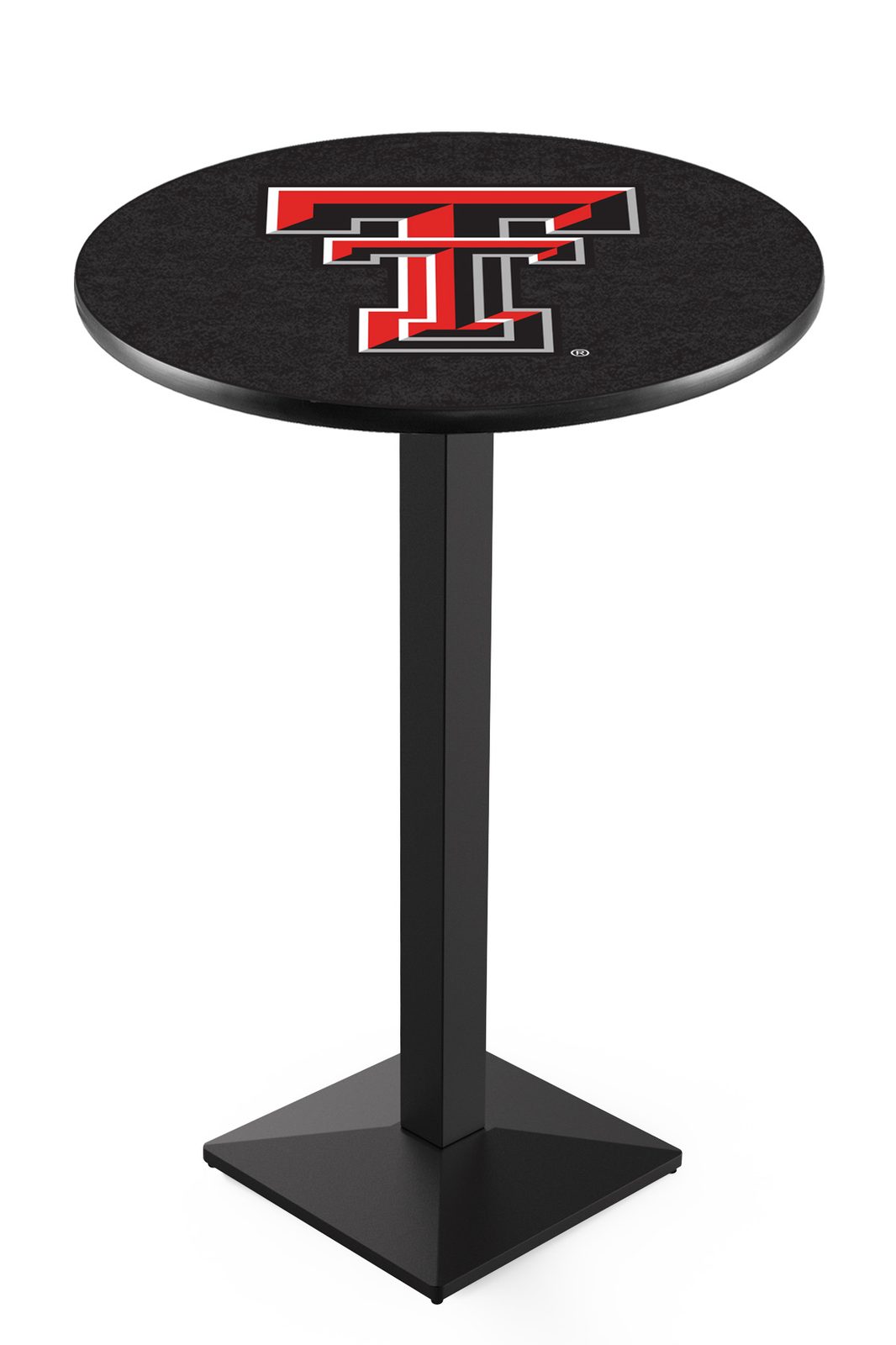 Texas Tech University 36-Inch Pub Table with 36-Inch Top, Square Base Base, and Black Wrinkle Finish 1 Texas Tech University 36-Inch Pub Table with 36-Inch Top, Square Base Base, and Black Wrinkle Finish