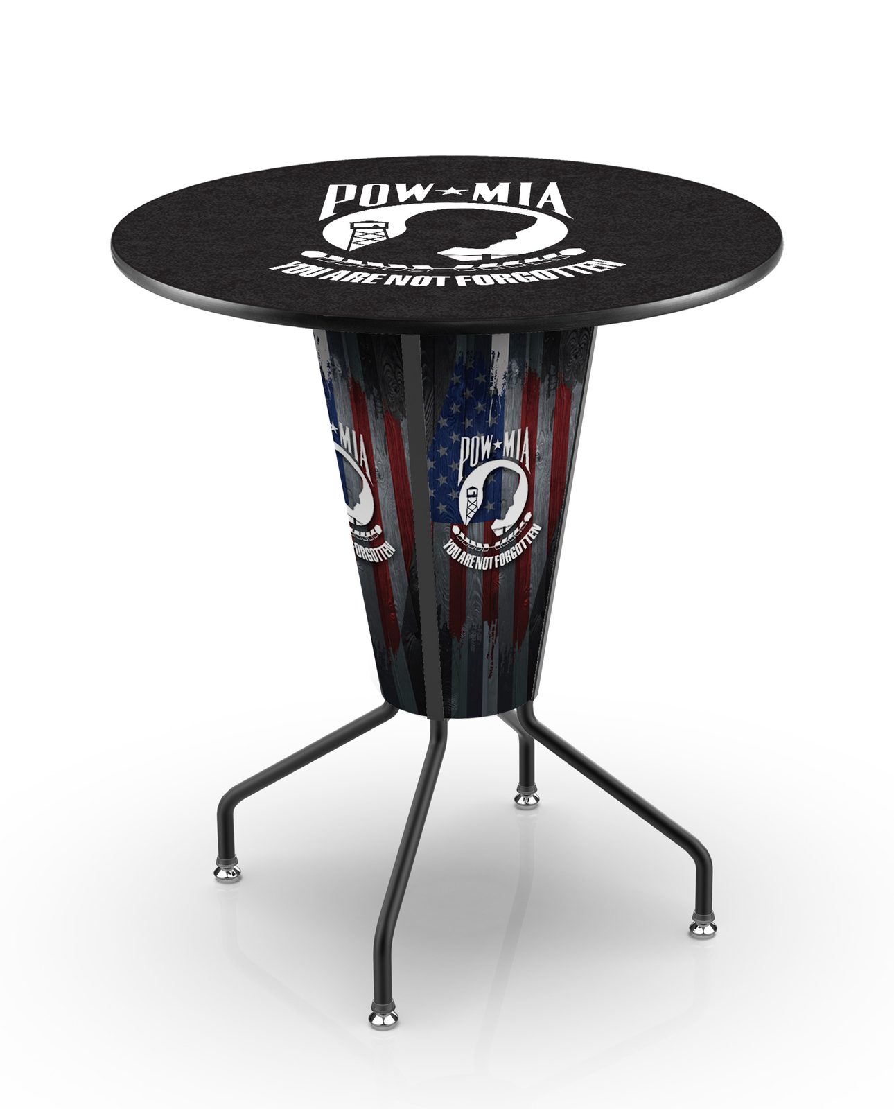 POW/MIA 42-Inch Tall Indoor Lighted Pub Table w/ 36-Inch Top 1 POW/MIA 42-Inch Tall Indoor Lighted Pub Table w/ 36-Inch Top