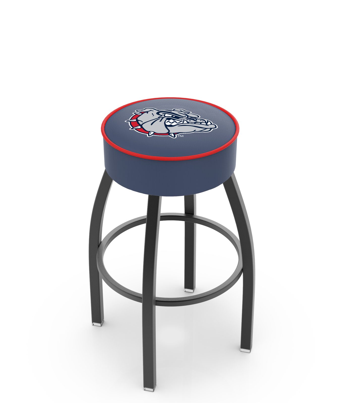 Gonzaga University 25-Inch Swivel Backless Counter Stool w/ Black Wrinkle Finish, Single-Ring Base, 5-Inch Scooped Cushion Seat 1 Gonzaga University 25-Inch Swivel Backless Counter Stool w/ Black Wrinkle Finish, Single-Ring Base, 5-Inch Scooped Cushion Seat