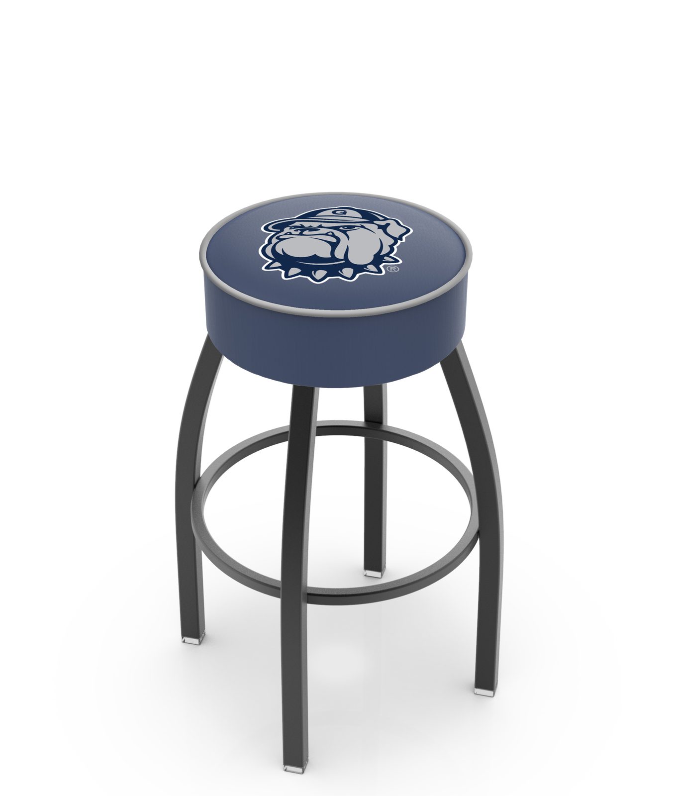 Georgetown University 25-Inch Swivel Backless Counter Stool w/ Black Wrinkle Finish, Single-Ring Base, 5-Inch Scooped Cushion Seat 1 Georgetown University 25-Inch Swivel Backless Counter Stool w/ Black Wrinkle Finish, Single-Ring Base, 5-Inch Scooped Cushion Seat