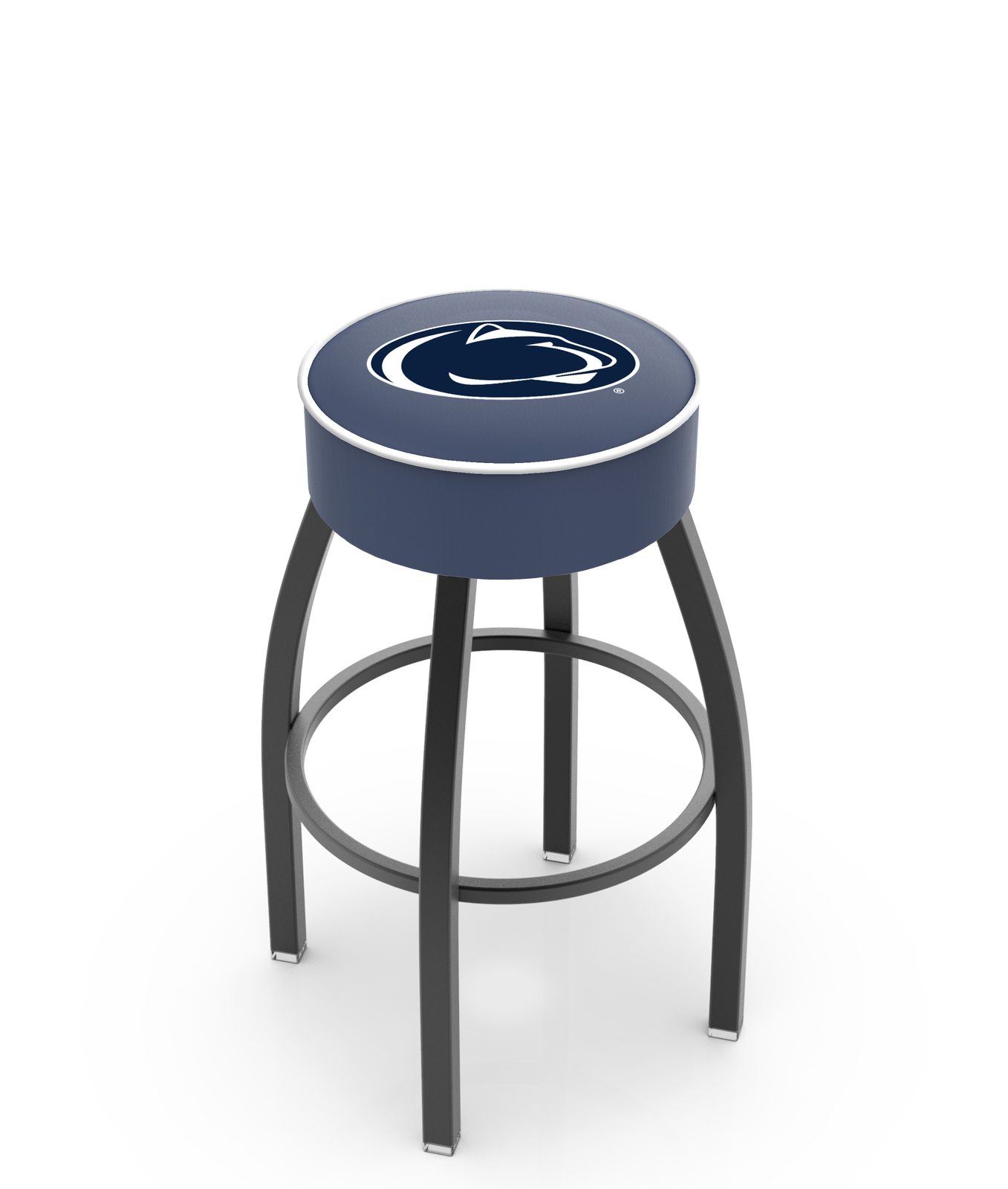 Pennsylvania State University 25-Inch Swivel Backless Counter Stool w/ Black Wrinkle Finish, Single-Ring Base, 5-Inch Scooped Cushion Seat 1 Pennsylvania State University 25-Inch Swivel Backless Counter Stool w/ Black Wrinkle Finish, Single-Ring Base, 5-Inch Scooped Cushion Seat