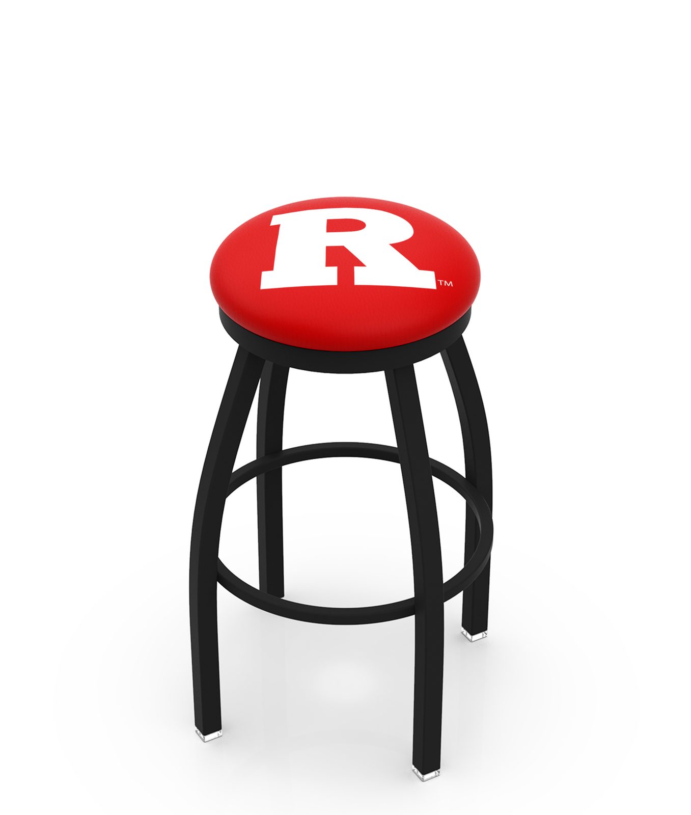 Rutgers University 30-Inch Swivel Backless Bar Stool w/ Black Wrinkle Finish, Single-Ring Base, 2-Inch Black Wrinkle Ring, 2.5-Inch Cushion Seat 1 Rutgers University 30-Inch Swivel Backless Bar Stool w/ Black Wrinkle Finish, Single-Ring Base, 2-Inch Black Wrinkle Ring, 2.5-Inch Cushion Seat