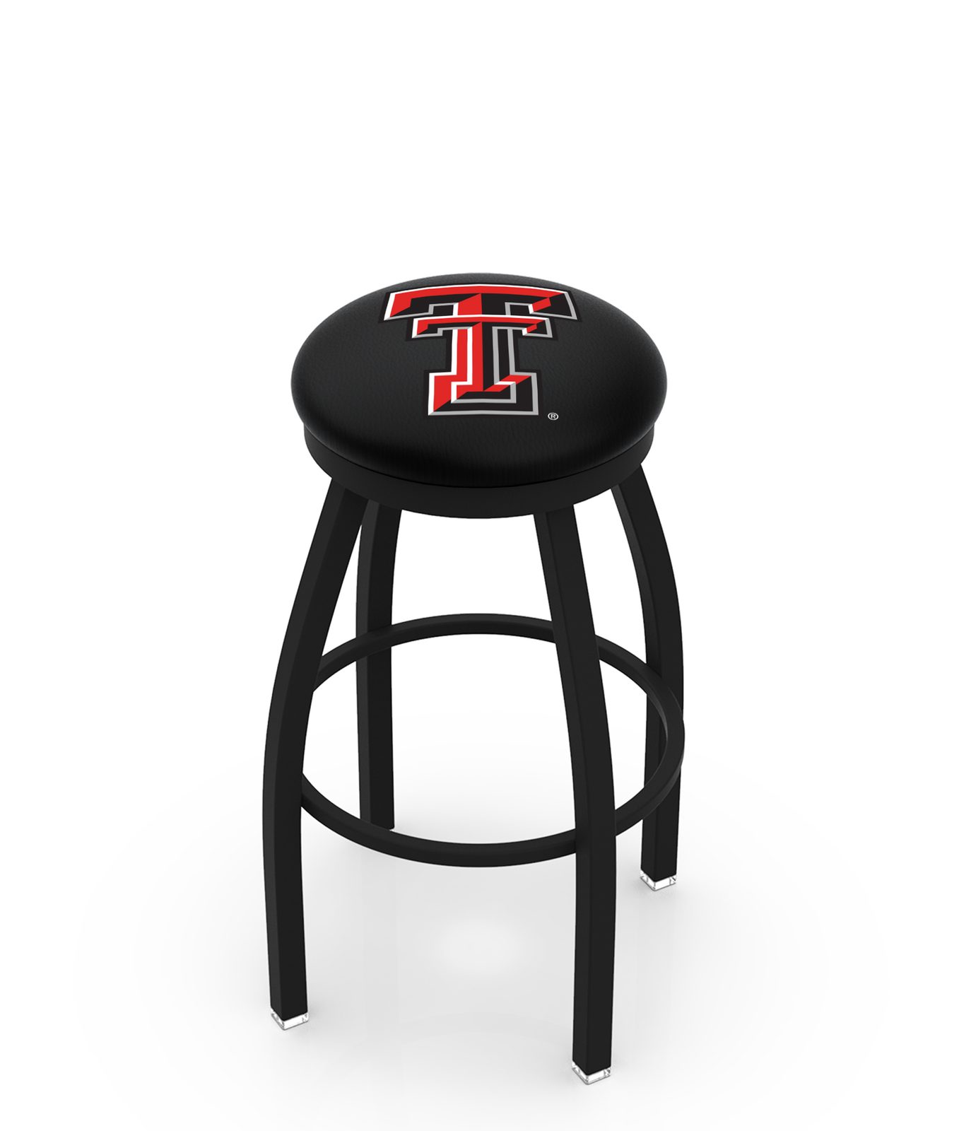 Texas Tech University 25-Inch Swivel Backless Counter Stool w/ Black Wrinkle Finish, Single-Ring Base, 2-Inch Black Wrinkle Ring, 2.5-Inch Cushion Seat 1 Texas Tech University 25-Inch Swivel Backless Counter Stool w/ Black Wrinkle Finish, Single-Ring Base, 2-Inch Black Wrinkle Ring, 2.5-Inch Cushion Seat