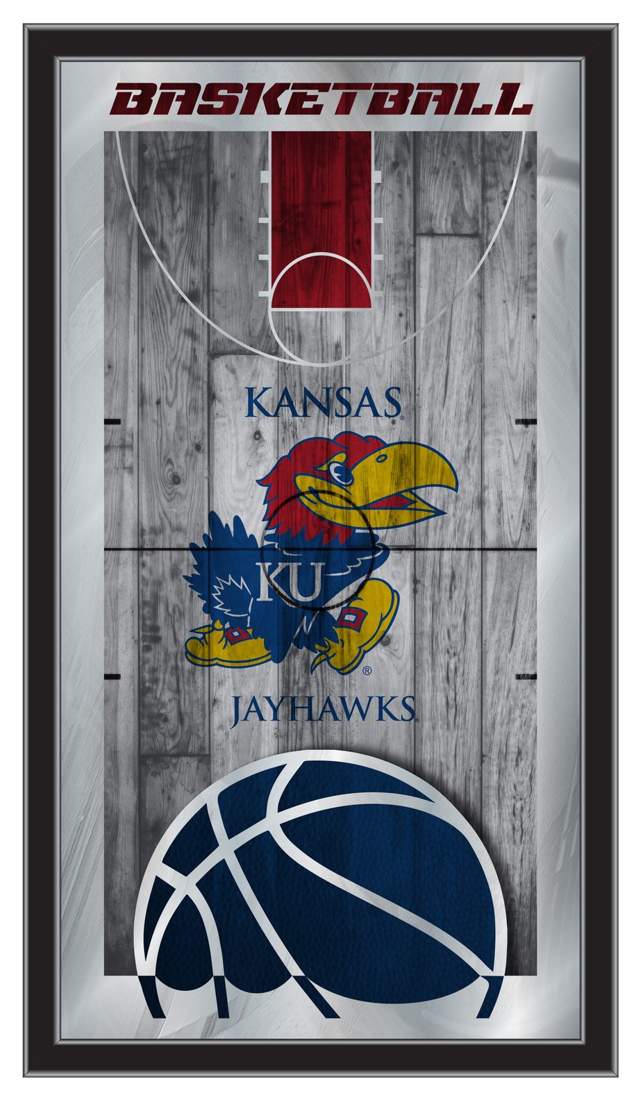 University of Kansas 15x26 Basketball Wall Mirror 1 University of Kansas 15x26 Basketball Wall Mirror