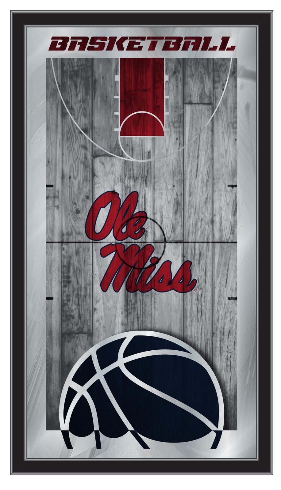 University of Mississippi 15x26 Basketball Wall Mirror 1 University of Mississippi 15x26 Basketball Wall Mirror