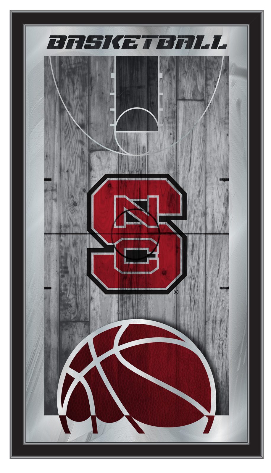 North Carolina State University 15x26 Basketball Wall Mirror 1 North Carolina State University 15x26 Basketball Wall Mirror