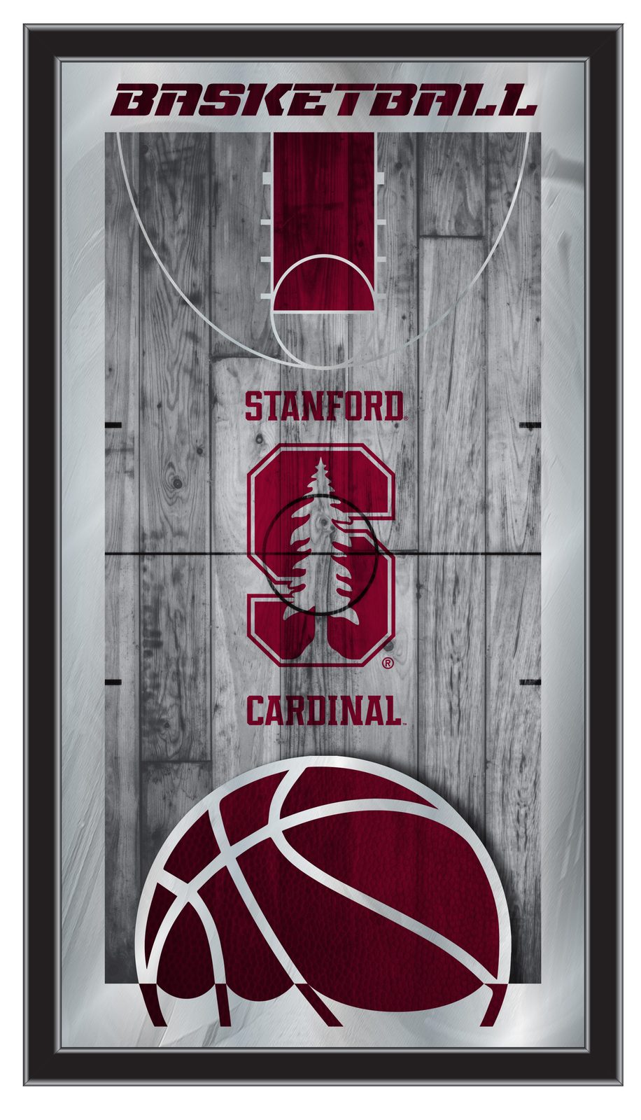 Stanford University 15x26 Basketball Wall Mirror 1 Stanford University 15x26 Basketball Wall Mirror