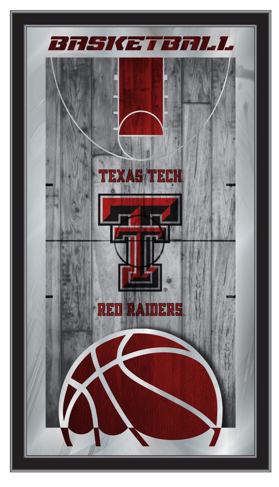 Texas Tech University 15x26 Basketball Wall Mirror 1 Texas Tech University 15x26 Basketball Wall Mirror