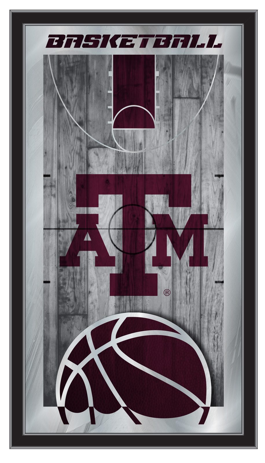 Texas A&M University 15x26 Basketball Wall Mirror 1 Texas A&M University 15x26 Basketball Wall Mirror