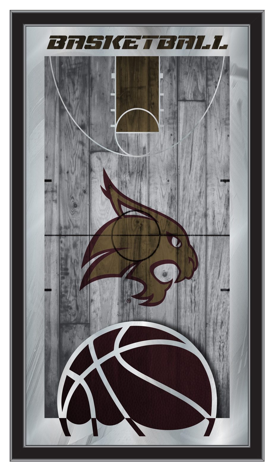 Texas State University 15x26 Basketball Wall Mirror 1 Texas State University 15x26 Basketball Wall Mirror