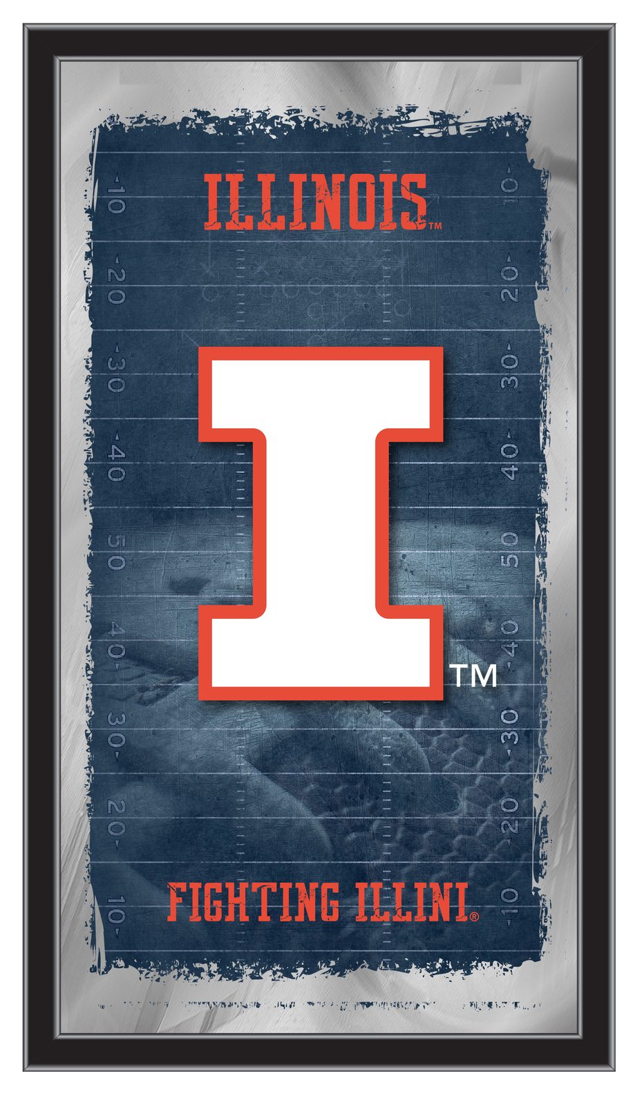 University of Illinois 15x26 Football Wall Mirror 1 University of Illinois 15x26 Football Wall Mirror
