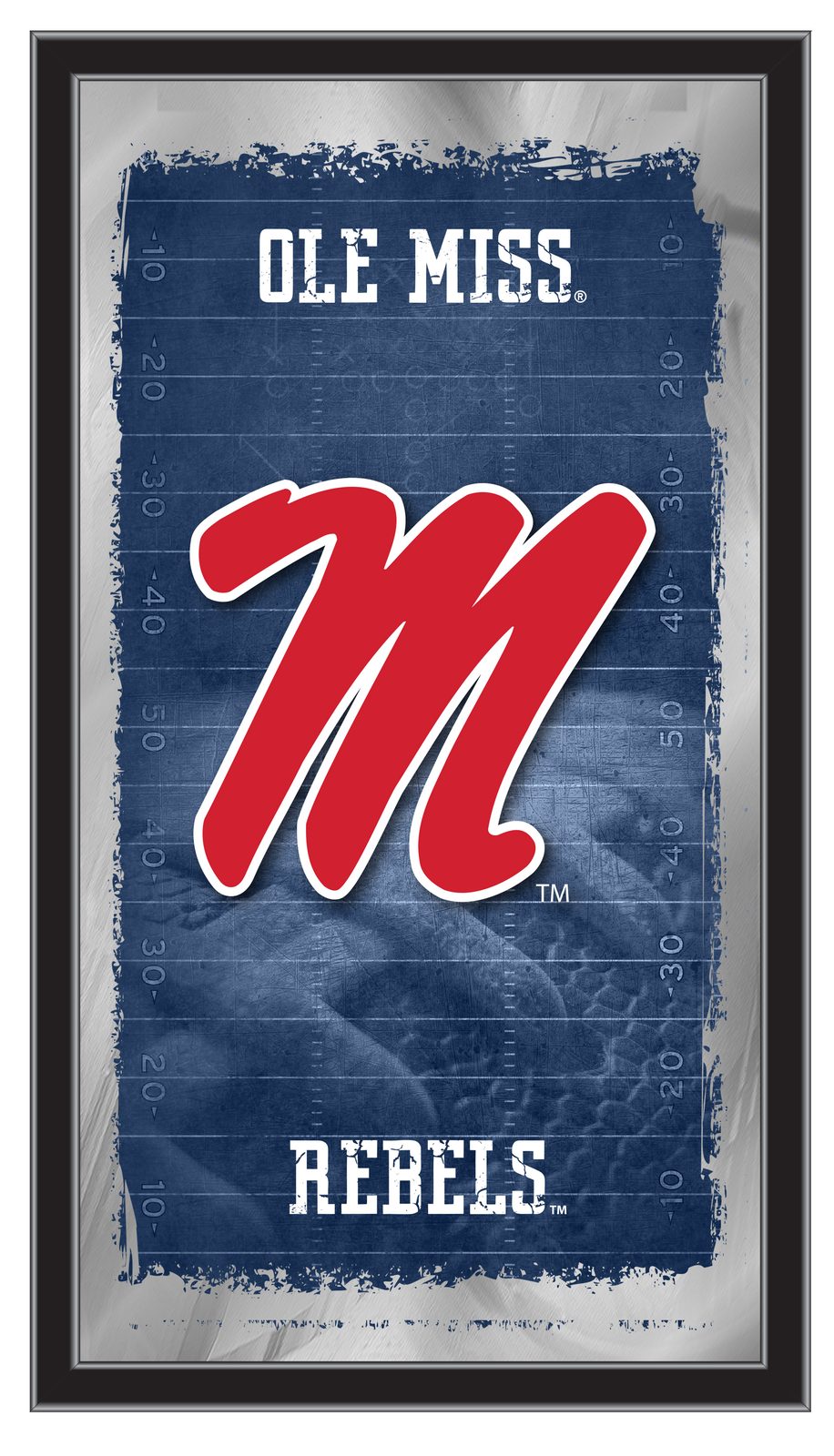 University of Mississippi 15x26 Football Wall Mirror 1 University of Mississippi 15x26 Football Wall Mirror
