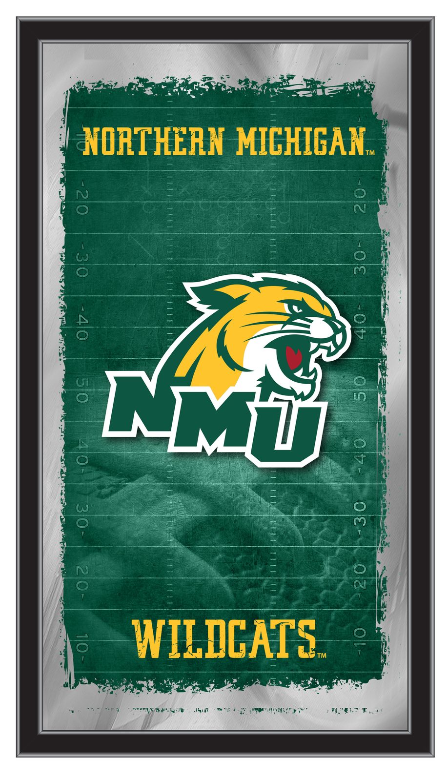 Northern Michigan University 15x26 Football Wall Mirror 1 Northern Michigan University 15x26 Football Wall Mirror