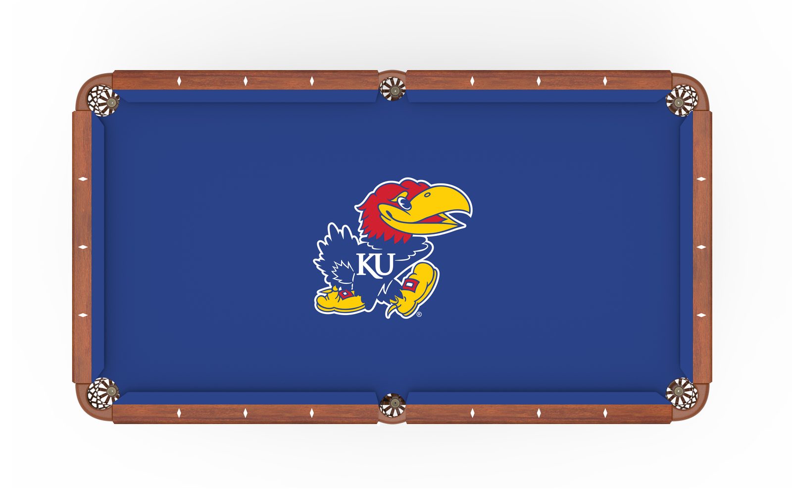 University of Kansas Pool Table with Chardonnay Finish and Claw Leg 2 University of Kansas Pool Table with Chardonnay Finish and Claw Leg - Image 2