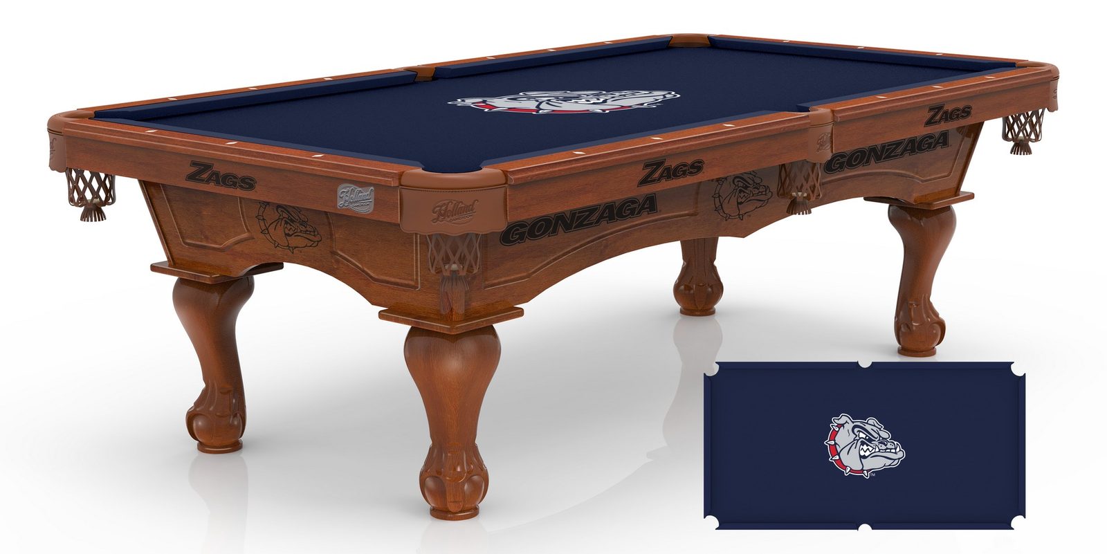 Gonzaga Pool Table with Chardonnay Finish and Claw Leg 1 Gonzaga Pool Table with Chardonnay Finish and Claw Leg