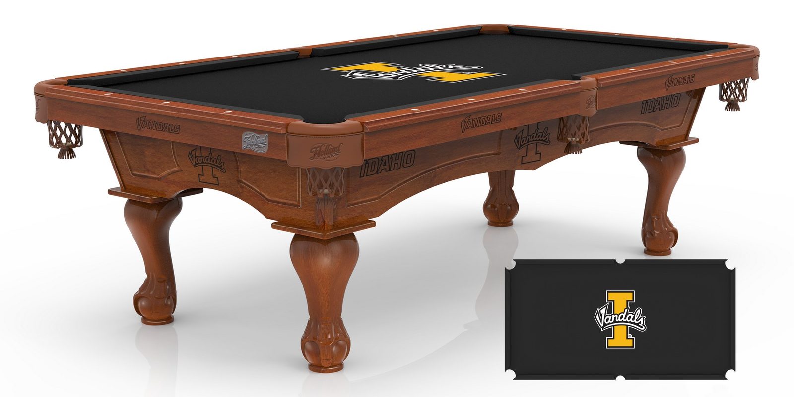 University of Idaho Pool Table with Chardonnay Finish and Claw Leg 1 University of Idaho Pool Table with Chardonnay Finish and Claw Leg