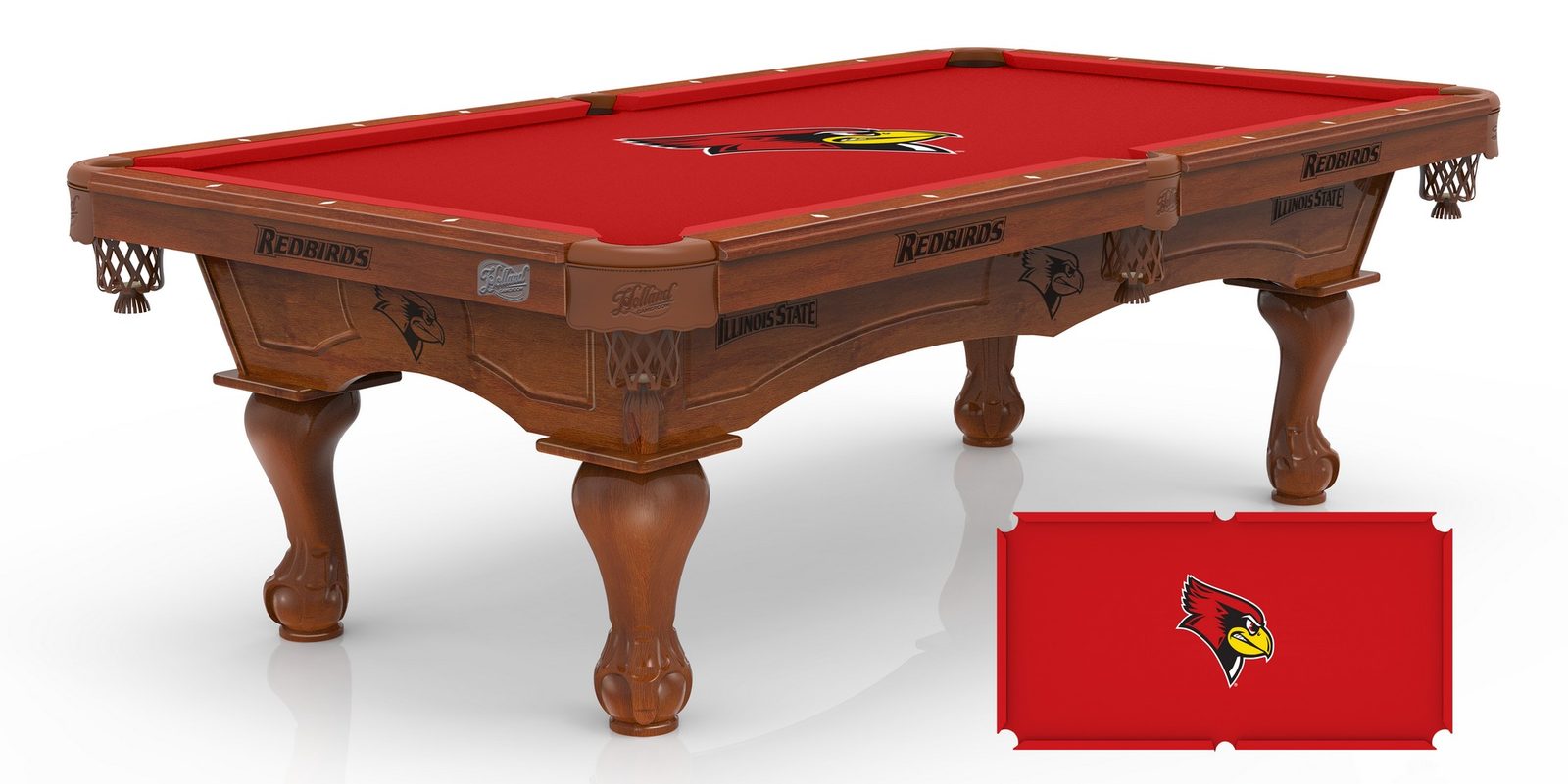 Illinois State University Pool Table with Chardonnay Finish and Claw Leg 1 Illinois State University Pool Table with Chardonnay Finish and Claw Leg