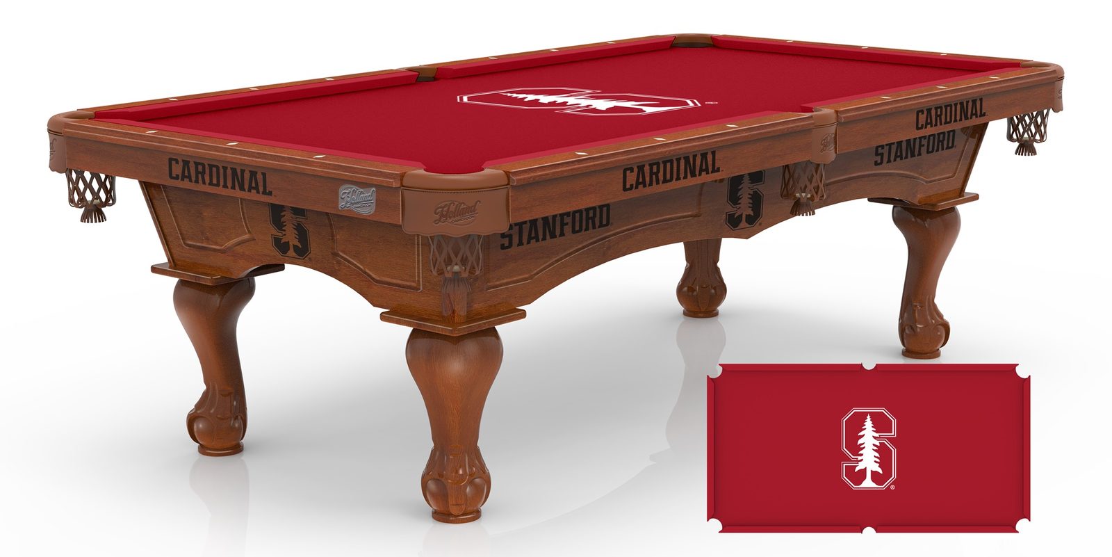Stanford University Pool Table with Chardonnay Finish and Claw Leg 1 Stanford University Pool Table with Chardonnay Finish and Claw Leg