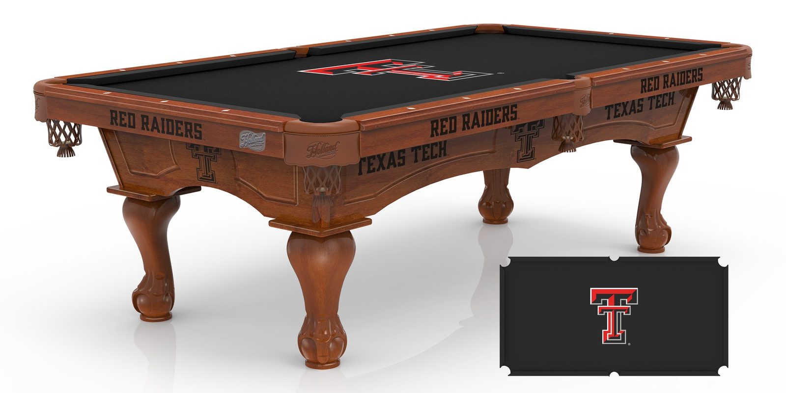Texas Tech University Pool Table with Chardonnay Finish and Claw Leg 1 Texas Tech University Pool Table with Chardonnay Finish and Claw Leg