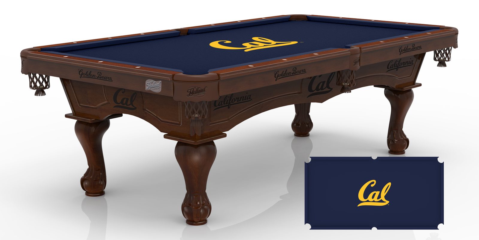 University of California Pool Table with Navajo Finish and Claw Leg 1 University of California Pool Table with Navajo Finish and Claw Leg