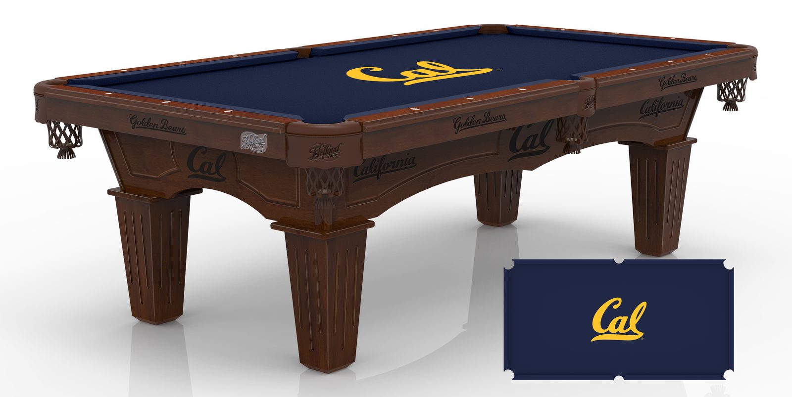 University of California Pool Table with Navajo Finish and Tapered Leg 1 University of California Pool Table with Navajo Finish and Tapered Leg