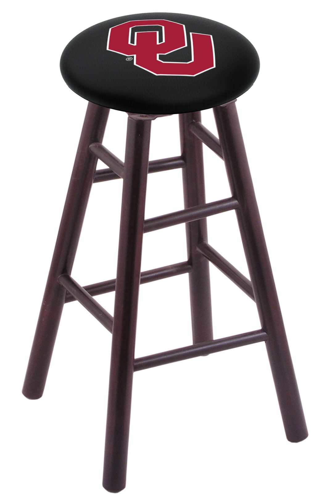 Oklahoma University 30" Swivel Maple Bar Stool in Dark Cherry Finish 1 Oklahoma University 30" Swivel Maple Bar Stool in Dark Cherry Finish