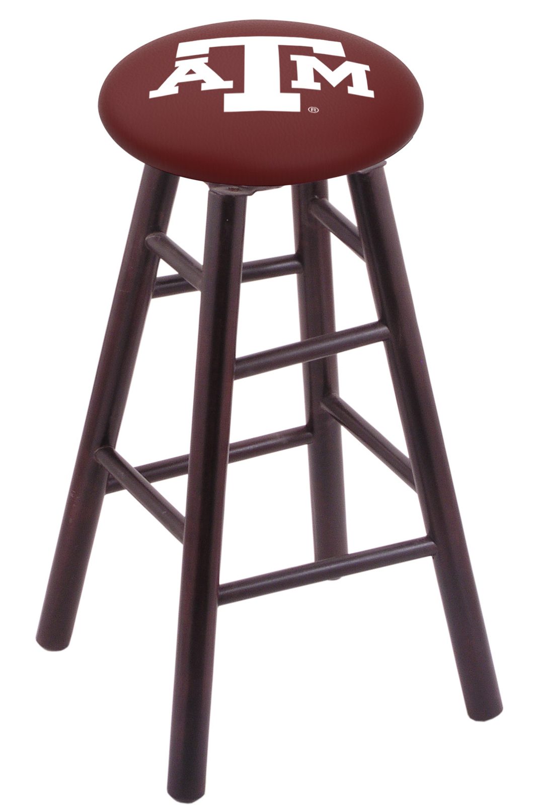 Texas A&M 24" Swivel Maple Counter Stool in Dark Cherry Finish 1 Texas A&M 24" Swivel Maple Counter Stool in Dark Cherry Finish