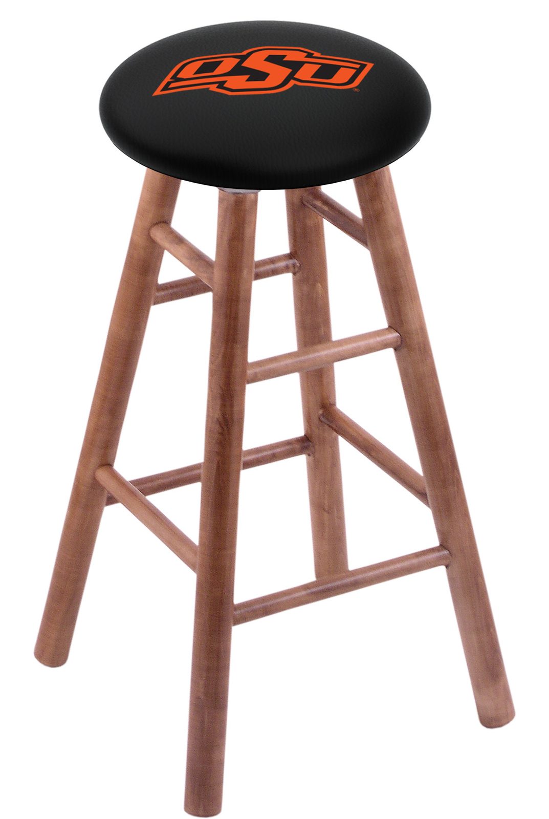 Oklahoma State University 24" Swivel Maple Counter Stool in Medium Finish 1 Oklahoma State University 24" Swivel Maple Counter Stool in Medium Finish