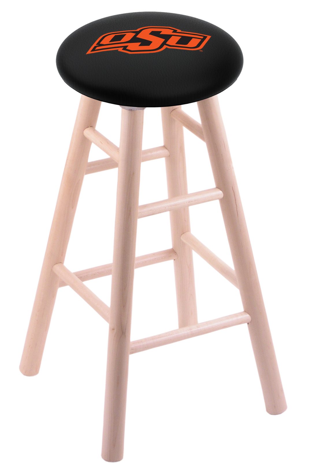 Oklahoma State University 30" Swivel Maple Bar Stool in Natural Finish 1 Oklahoma State University 30" Swivel Maple Bar Stool in Natural Finish