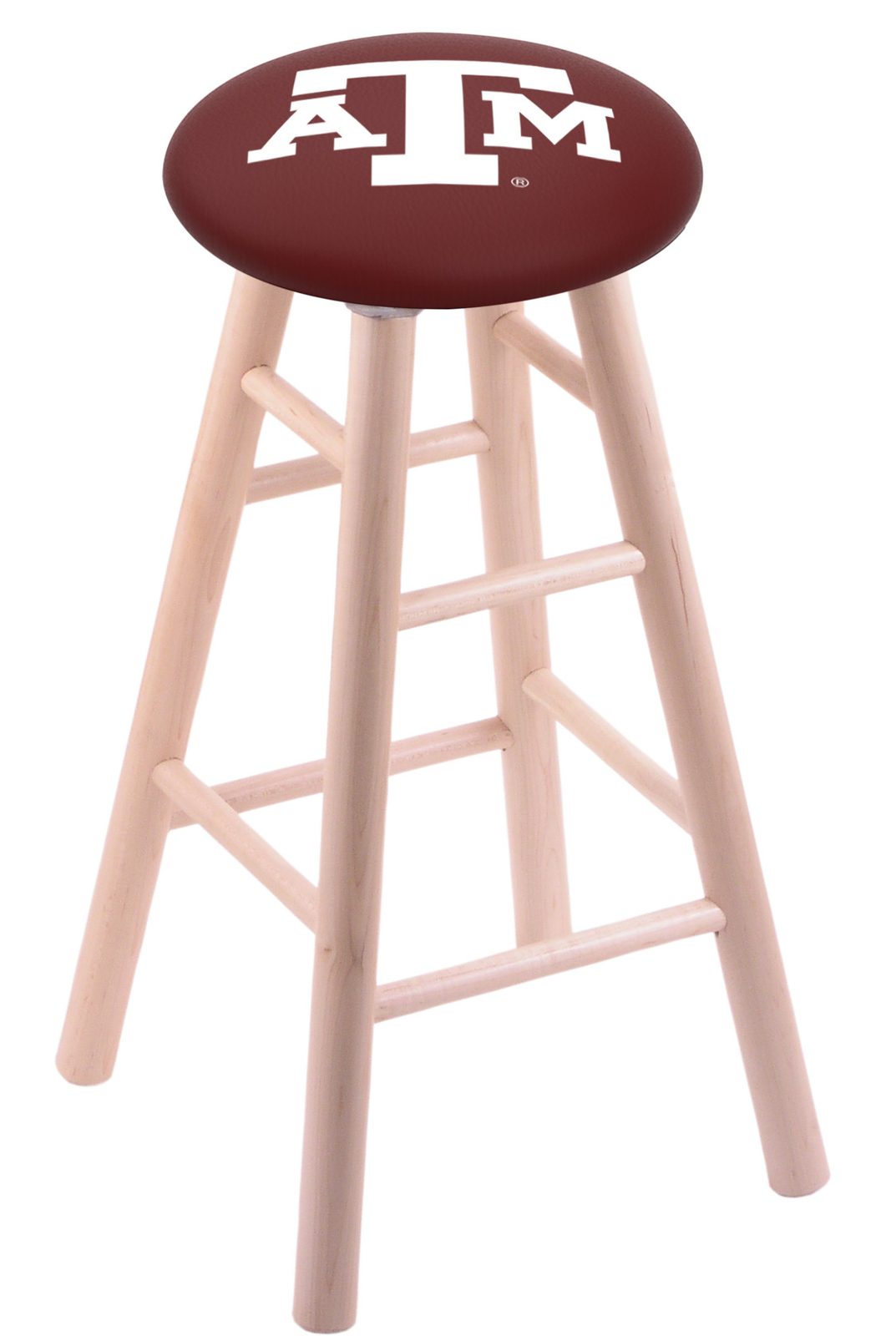 Texas A&M 24" Swivel Maple Counter Stool in Natural Finish 1 Texas A&M 24" Swivel Maple Counter Stool in Natural Finish