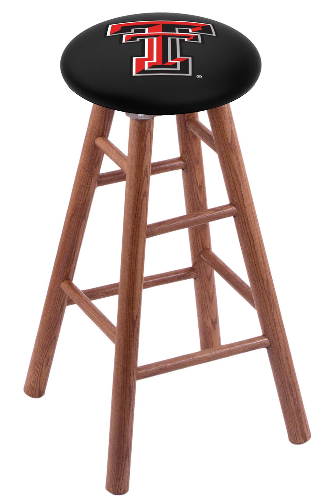 Texas Tech University 30" Swivel Oak Bar Stool in Medium Finish 1 Texas Tech University 30" Swivel Oak Bar Stool in Medium Finish