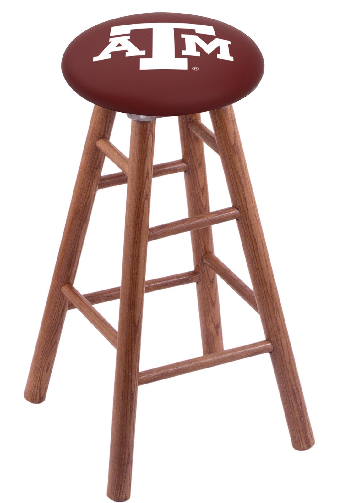 Texas A&M 30" Swivel Oak Bar Stool in Medium Finish 1 Texas A&M 30" Swivel Oak Bar Stool in Medium Finish