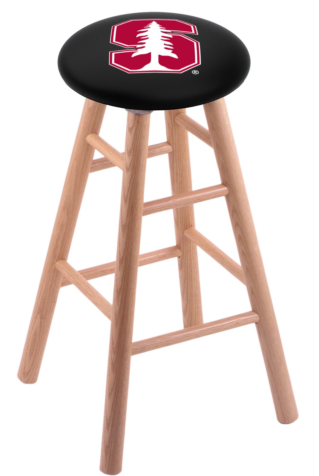 Stanford University 36" Swivel Oak Extra Tall Bar Stool in Natural Finish 1 Stanford University 36" Swivel Oak Extra Tall Bar Stool in Natural Finish