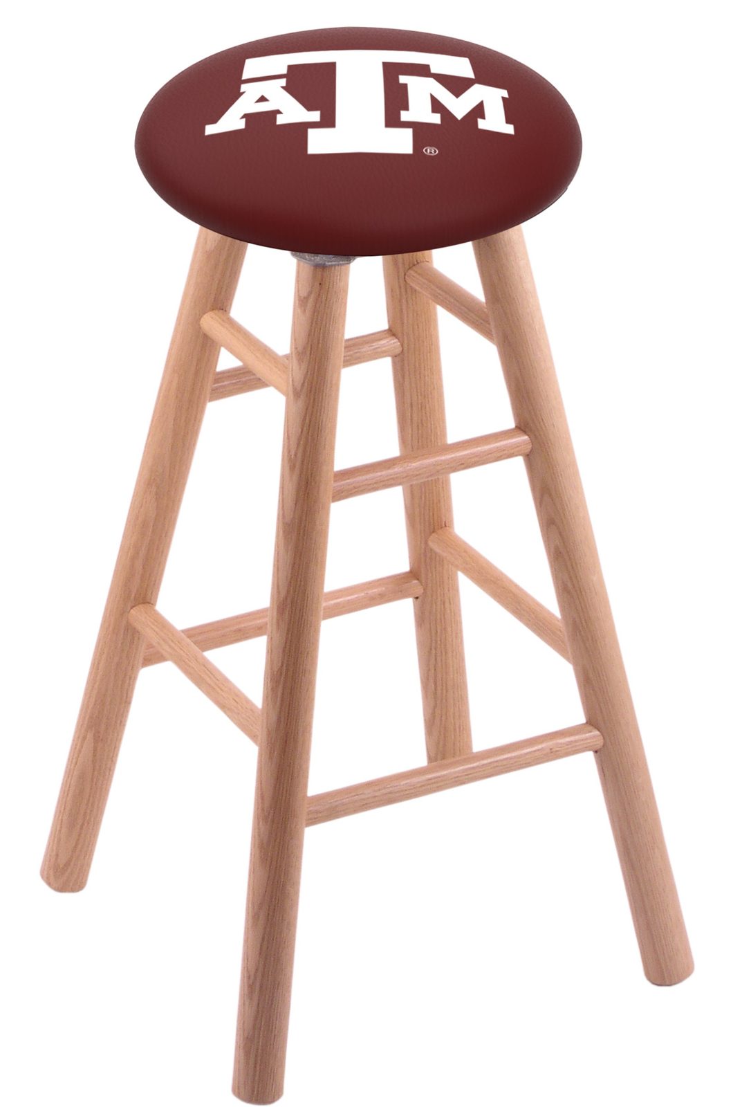 Texas A&M 30" Swivel Oak Bar Stool in Natural Finish 1 Texas A&M 30" Swivel Oak Bar Stool in Natural Finish
