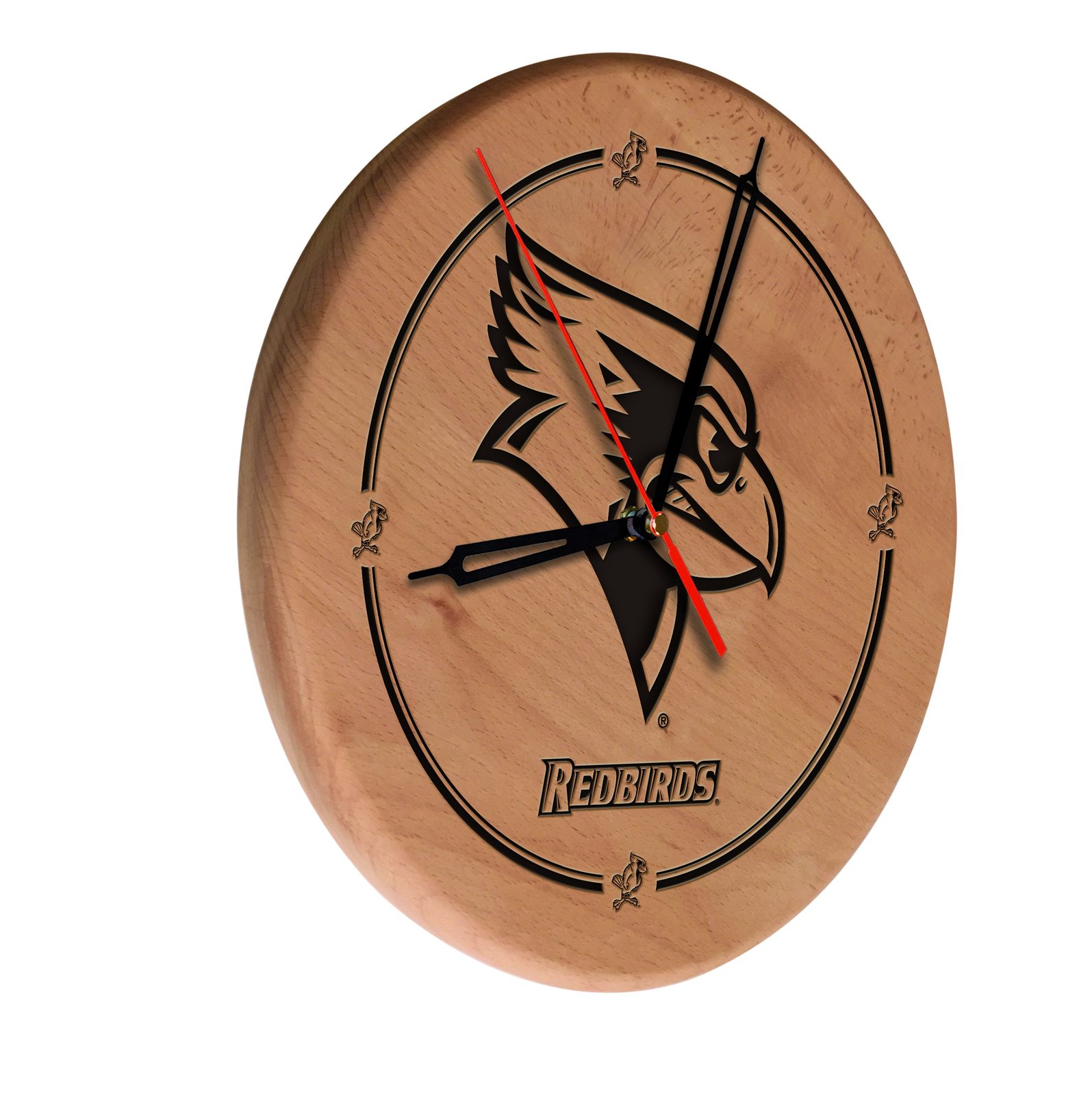 Illinois State University 13-Inch Solid Wood Engraved Clock in Natural 1 Illinois State University 13-Inch Solid Wood Engraved Clock in Natural