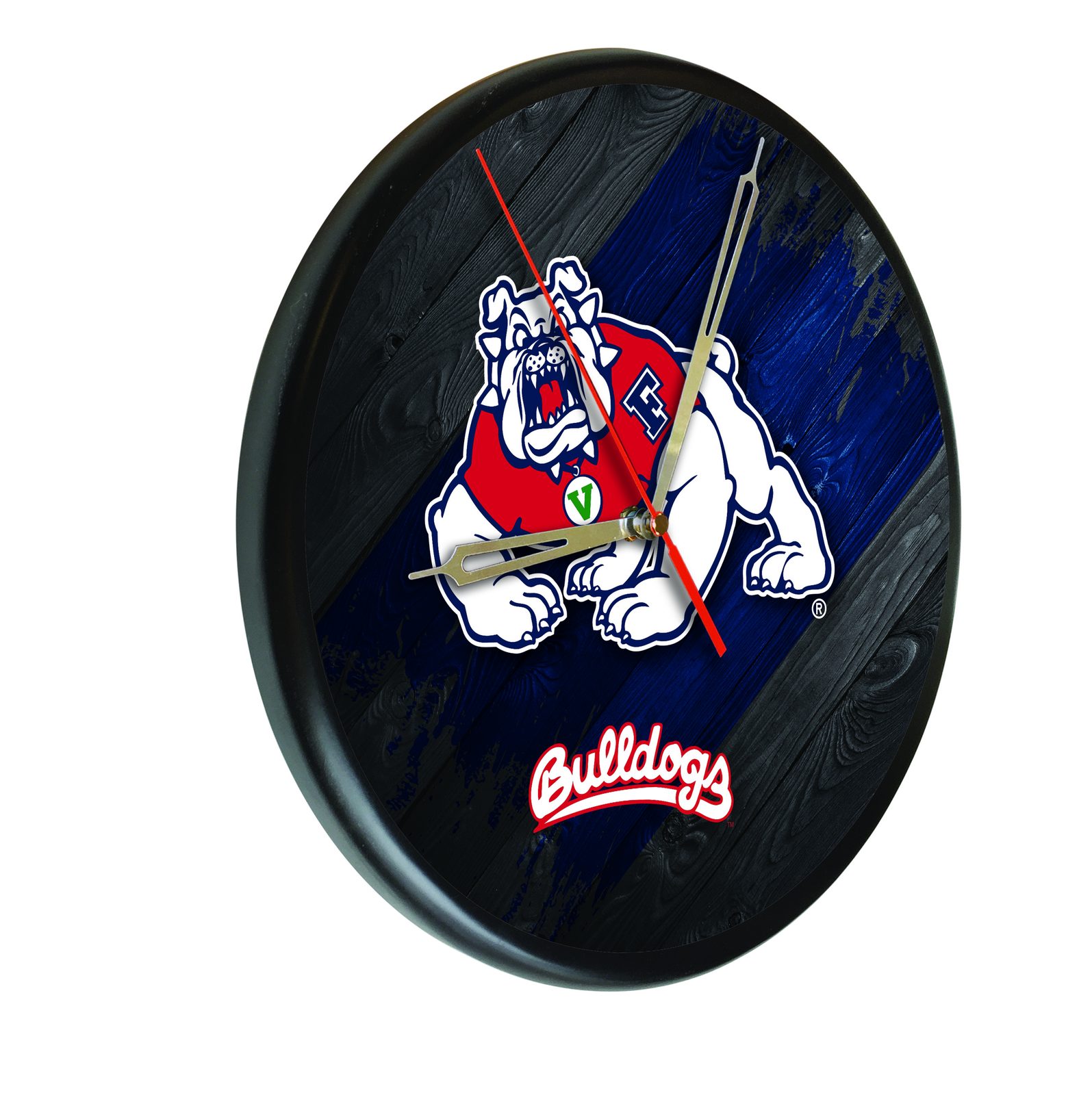 Fresno State University 13-Inch Solid Wood Clock in Black 1 Fresno State University 13-Inch Solid Wood Clock in Black