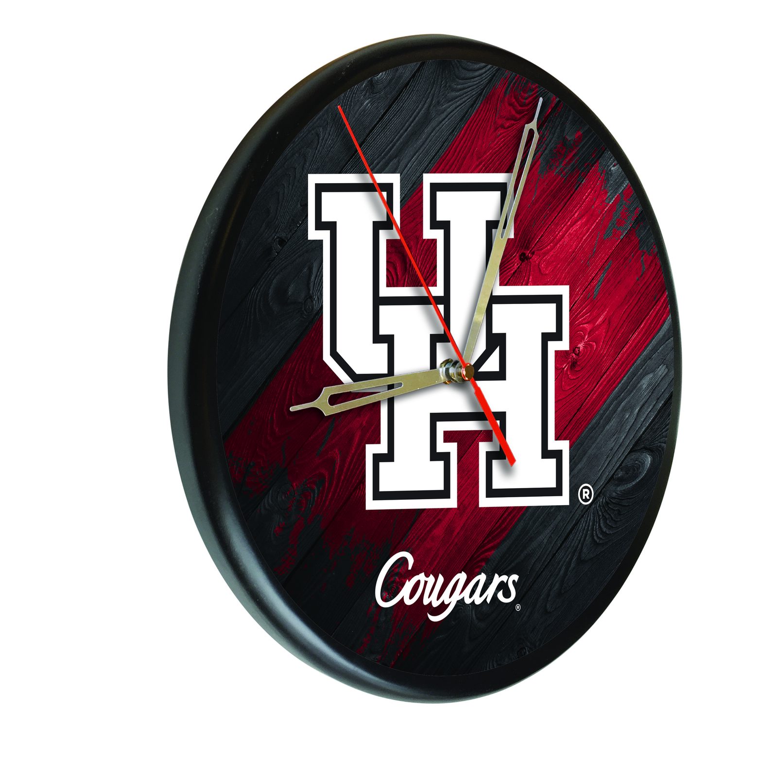 University of Houston 13-Inch Solid Wood Clock in Black 1 University of Houston 13-Inch Solid Wood Clock in Black