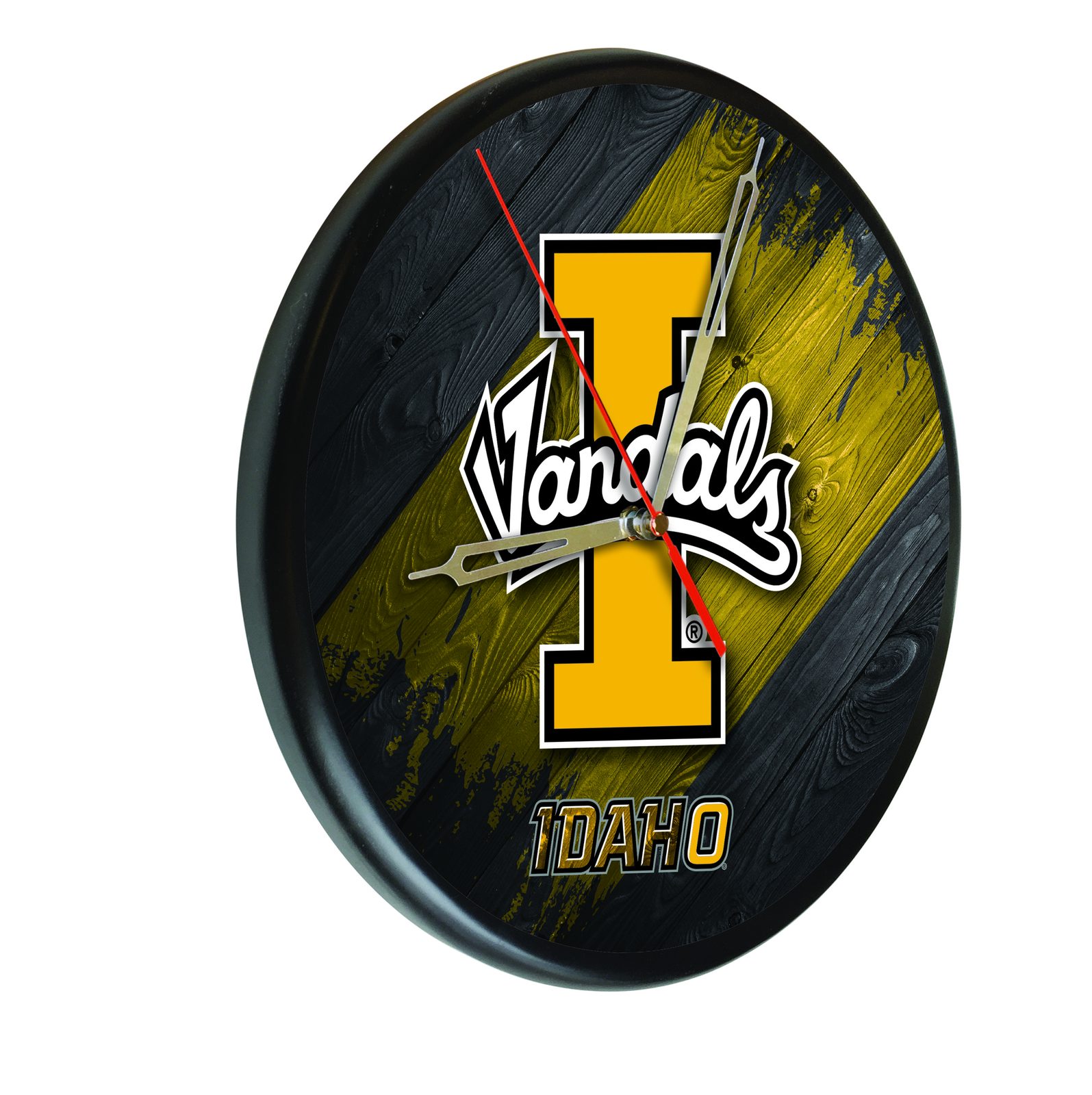 University of Idaho 13-Inch Solid Wood Clock in Black 1 University of Idaho 13-Inch Solid Wood Clock in Black