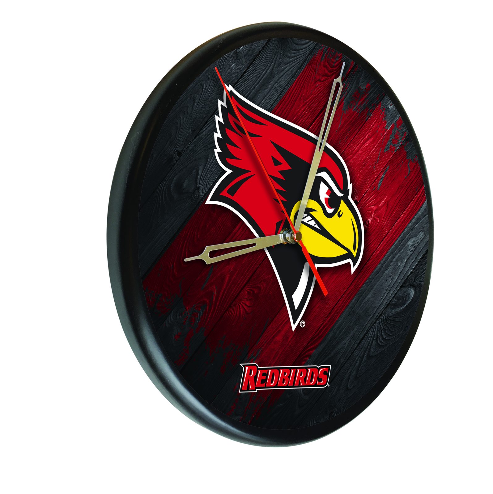 Illinois State University 13-Inch Solid Wood Clock in Black 1 Illinois State University 13-Inch Solid Wood Clock in Black
