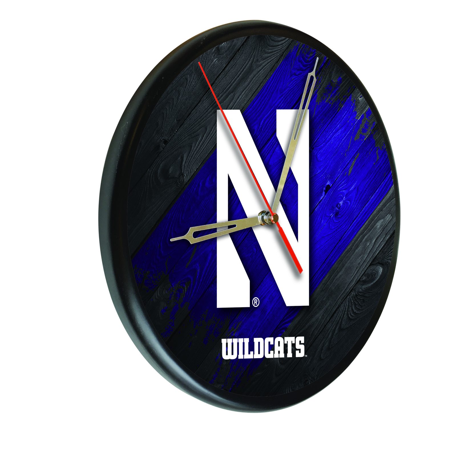 Northwestern University 13-Inch Solid Wood Clock in Black 1 Northwestern University 13-Inch Solid Wood Clock in Black